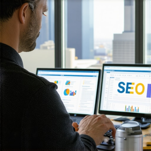 Business owner analyzing local SEO data in Plano