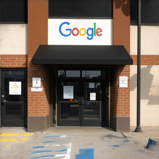 Business storefront in Plano with Google Maps overlay