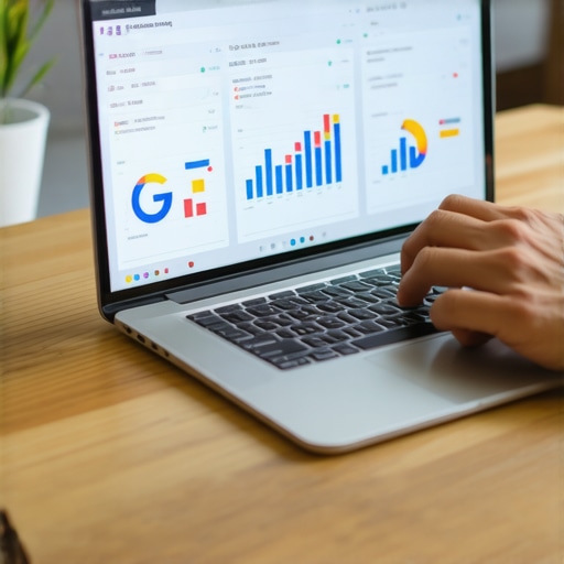 Person monitoring local SEO performance with analytics tools.