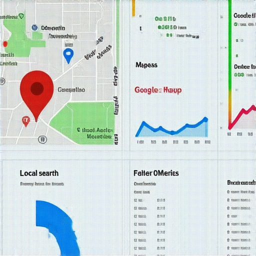 SEO Dashboard for Local Rankings Digital dashboard showing local SEO analytics and Google Maps metrics.