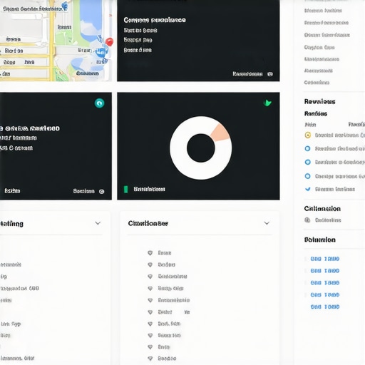 Screenshot of local SEO management tools with rankings, reviews, and citations displayed.