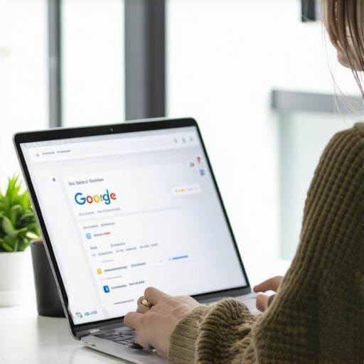 Person editing GMB profile on laptop to improve local SEO for Plano business.