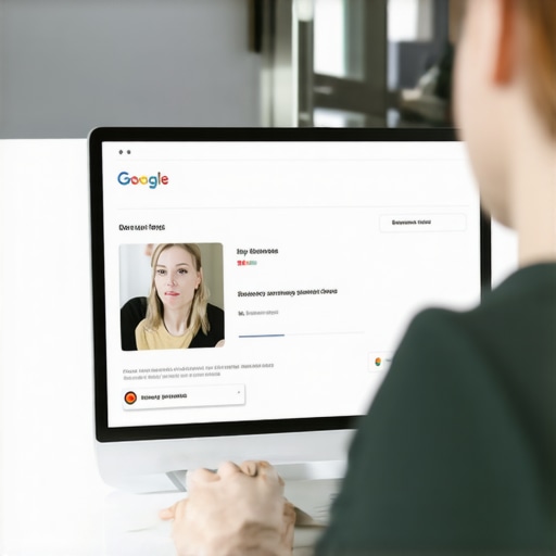 Business owner editing Google My Business profile on computer