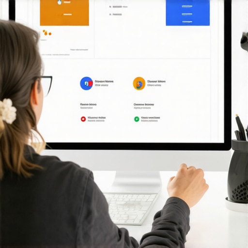 Business owner editing GMB profile on computer in Plano