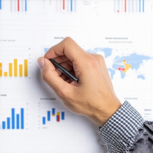 Person reviewing local SEO performance metrics on a digital dashboard.