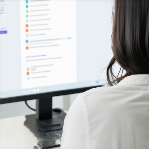 Marketing professional reviewing local SEO analytics on a laptop.