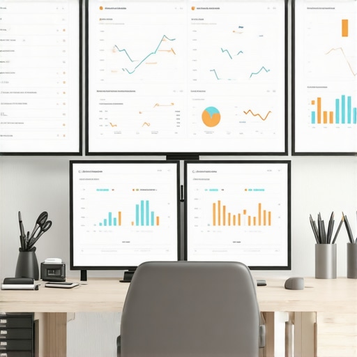 A workspace with SEO tools monitoring local rankings in Plano.