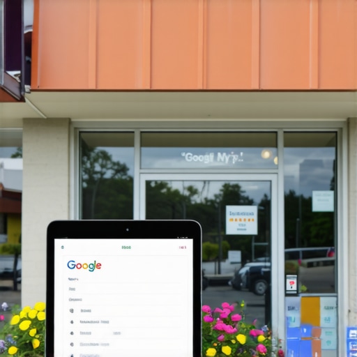 View of a Plano business with an optimized Google My Business profile on display